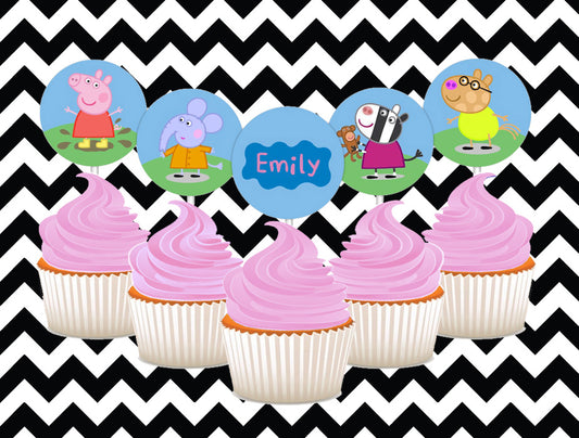 Peppa pig cupcake toppers (10)