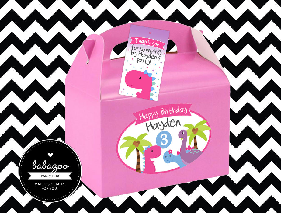 Pink Dinosaur party box (Style 3)