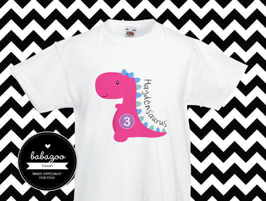 Pink dinosaur t-shirt