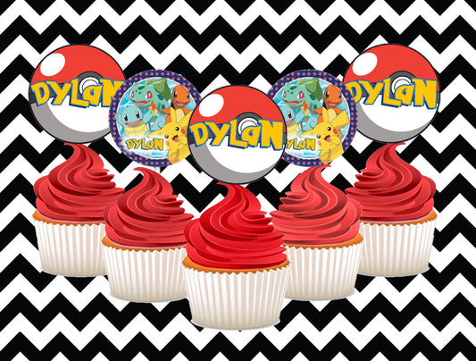 Pokemon cupcake toppers (10) - Style 1