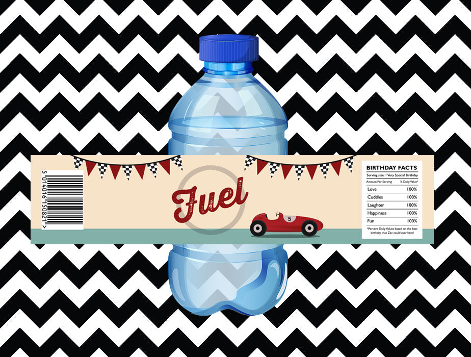 Racing car juice/water labels (10)