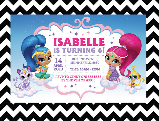 Shimmer and Shine Invitation