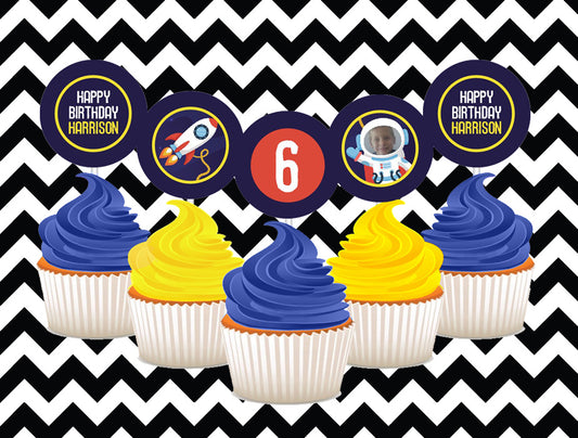 Space cupcake toppers (10)