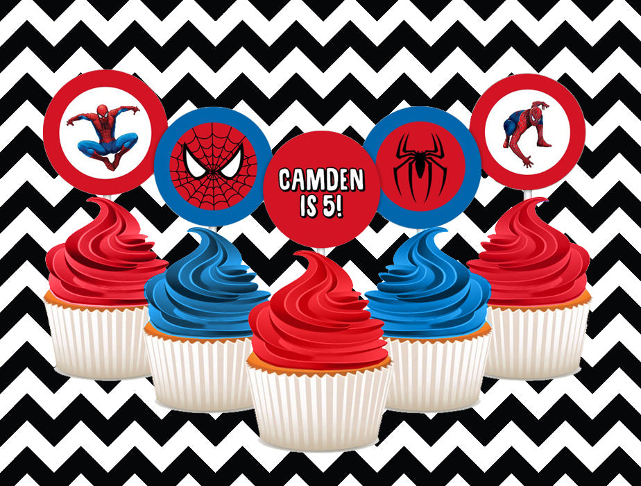 Spiderman cupcake toppers (10)