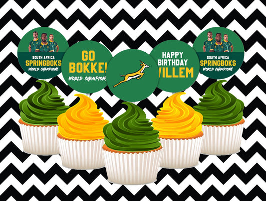 Springbok cupcake toppers (10)