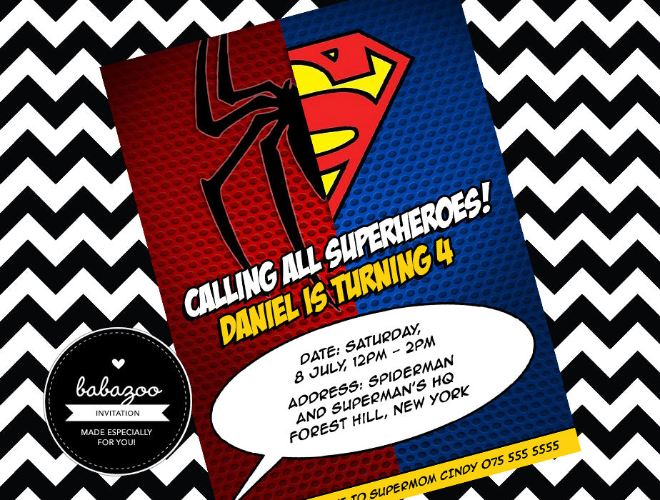 Superhero Invitation (Style 1)