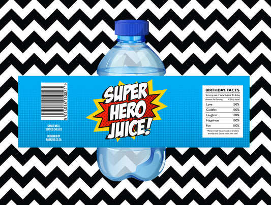 Superhero juice/water labels (10)