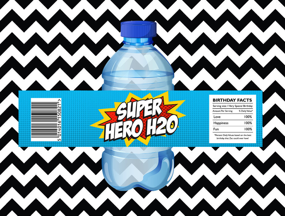 Superhero juice/water labels (10)