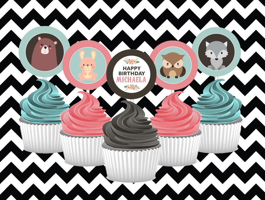 Woodlands cupcake toppers (10)