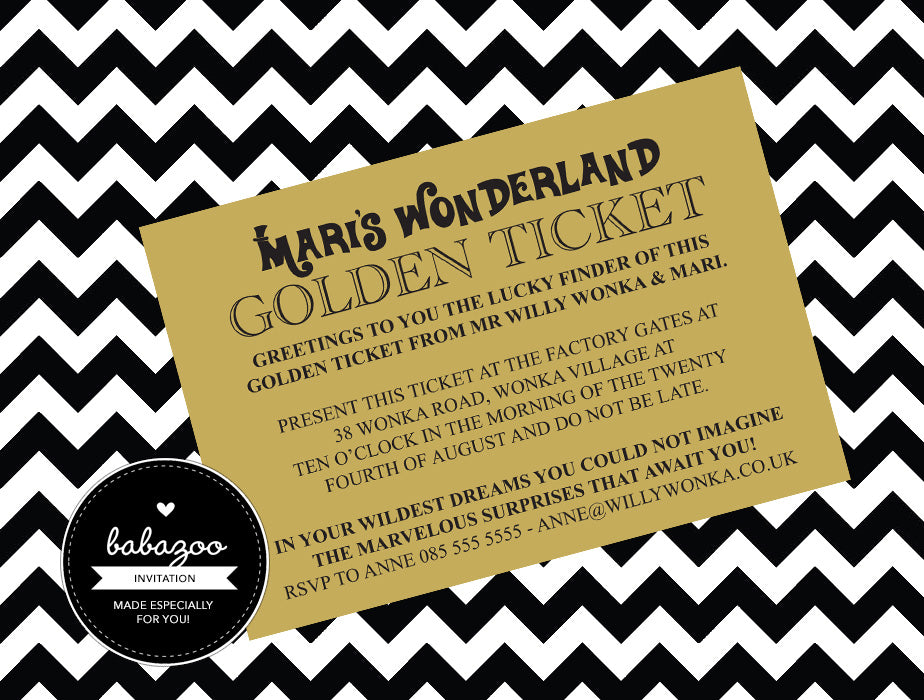 Willy Wonka invitation